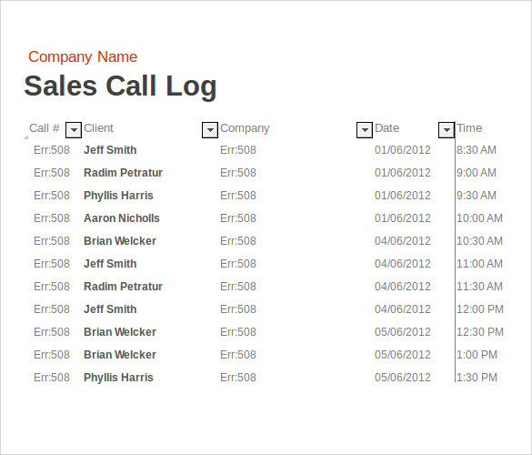 FREE 14+ Sample Sales Call Reports in PDF MS Word Excel Apple