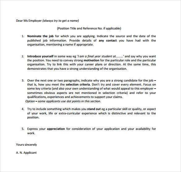 Cover Letter Kenya Format