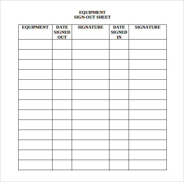 7+ Sample Medical Sign in Sheets Sample Templates