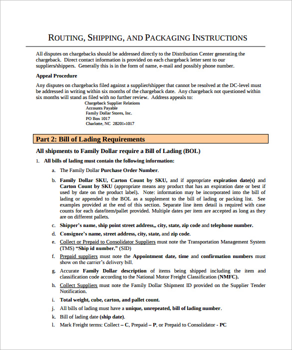 FREE 7+ Sample Shipping Manual Templates in PDF