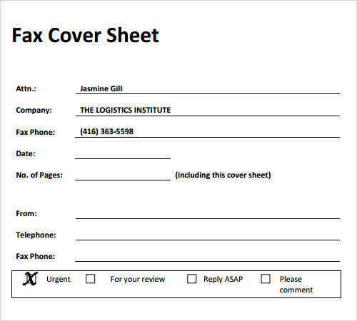 FREE 7+ Sample Fax Cover Sheet Templates 2in PDF MS Word
