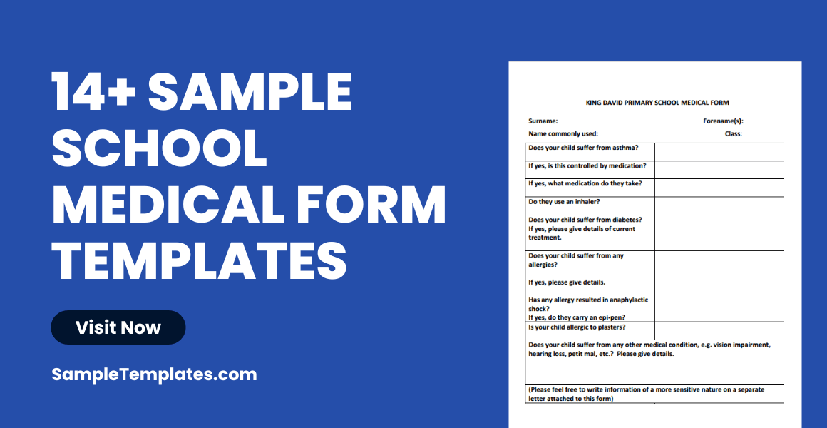 FREE 14+ Sample School Medical Forms in PDF MS Word