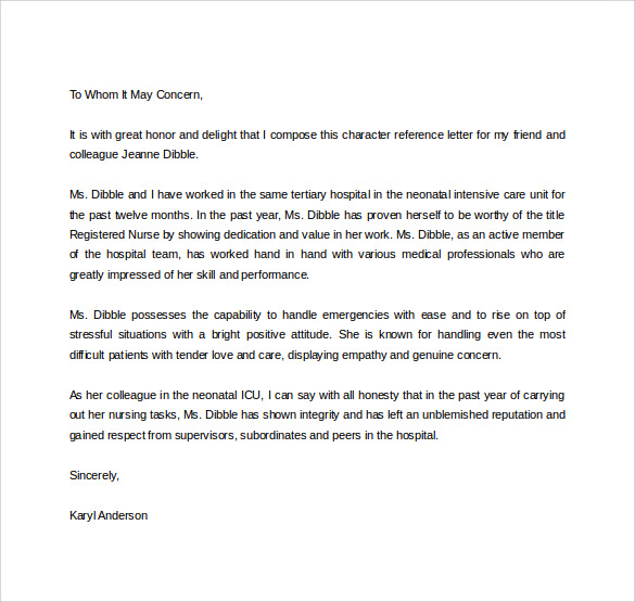 FREE 14+ Sample Reference Letter Templates in PDF MS Word