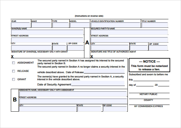 13 Release of Interest Form Templates to Download Sample Templates