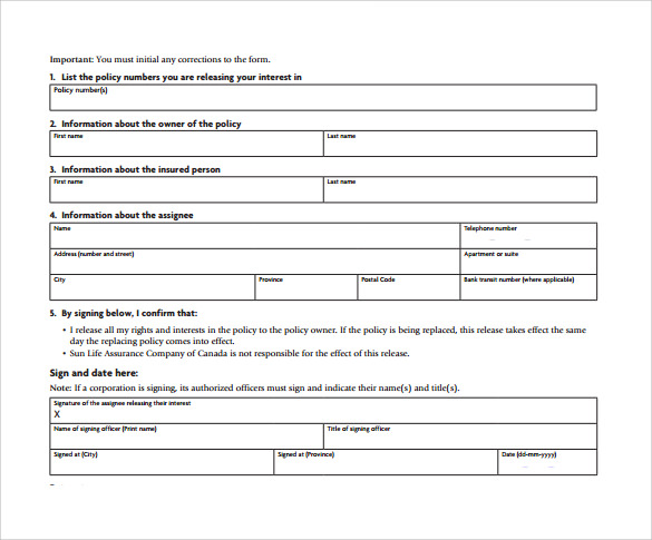 13 Release of Interest Form Templates to Download Sample Templates