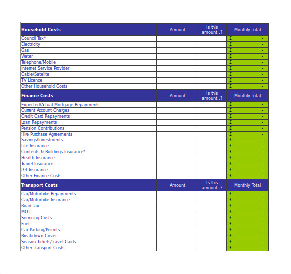 FREE 9+ Sample Monthly Budget Calculator Templates in PDF Excel