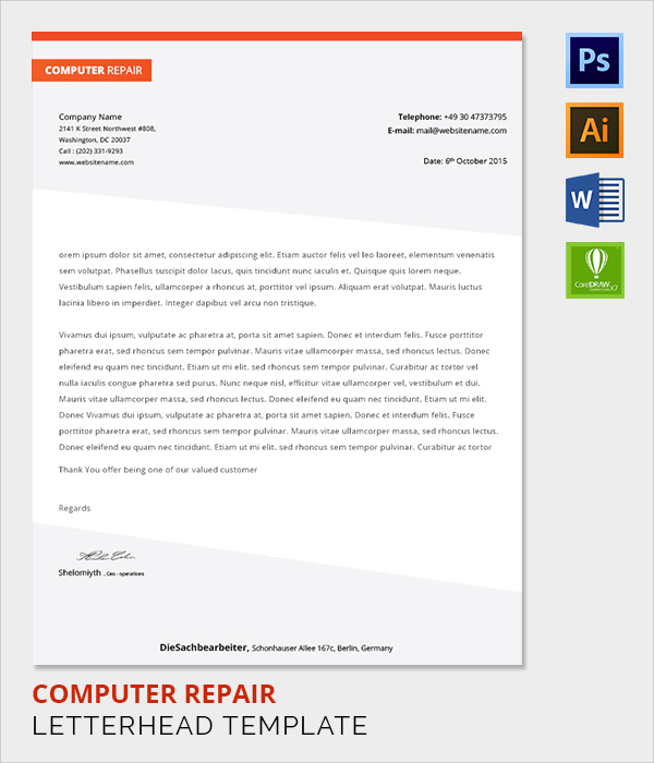FREE 70+ Sample Company Letterhead Templates in Illustrator, InDesign