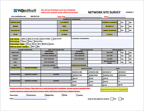 FREE 8+ Sample Site Survey Templates in MS Word PDF