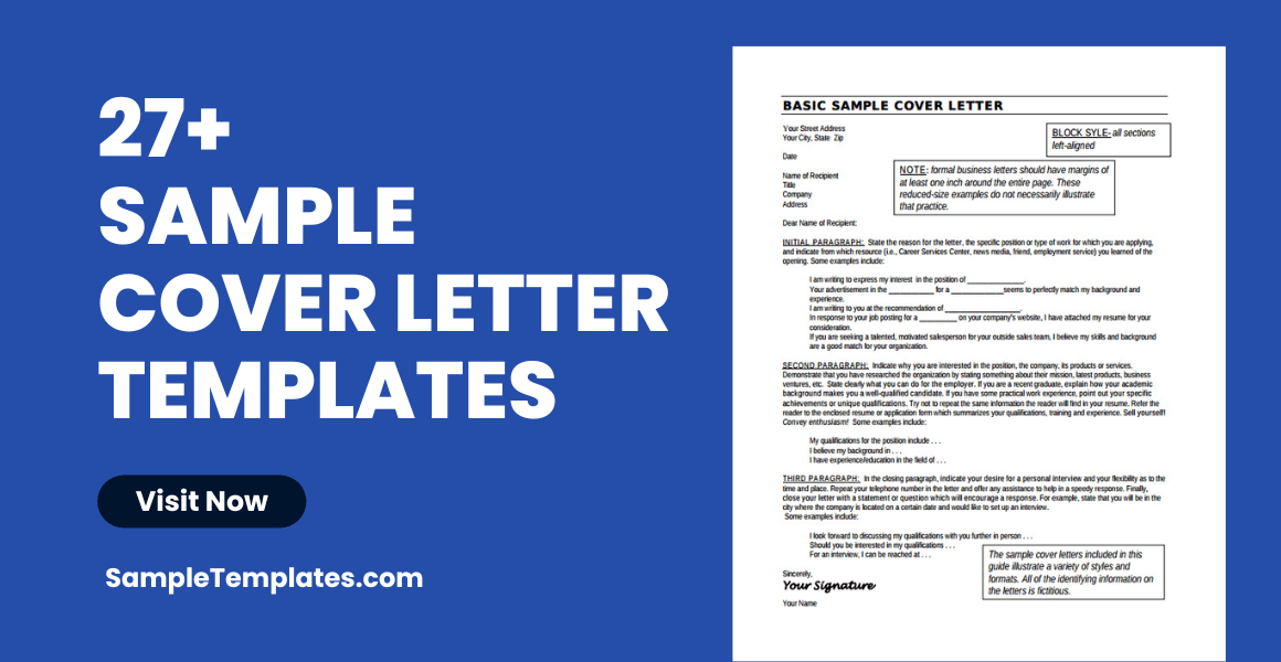 FREE 27+ Sample Cover Letter Examples in MS Word PDF