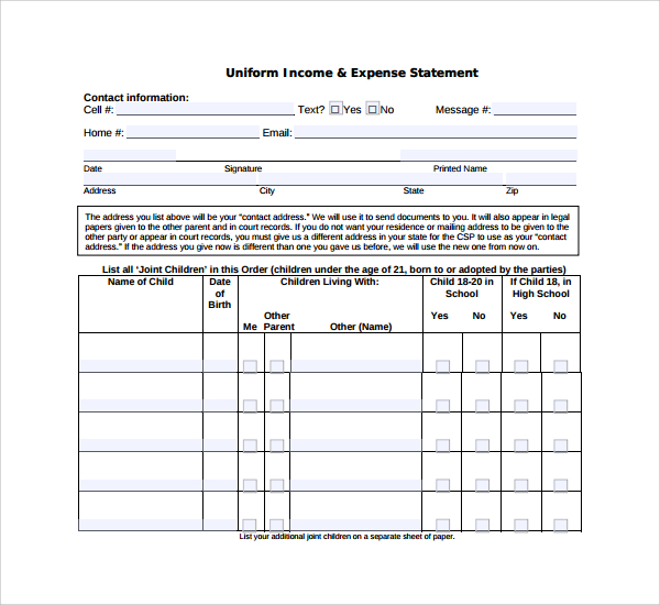 Sample Expense Statement Template 9+ Free Documents in PDF