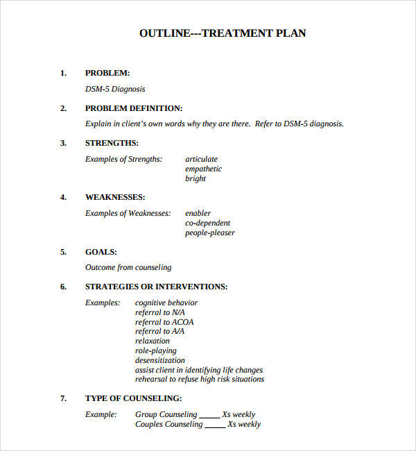 FREE 17+ Sample Treatment Plan Templates in PDF Word Pages Google