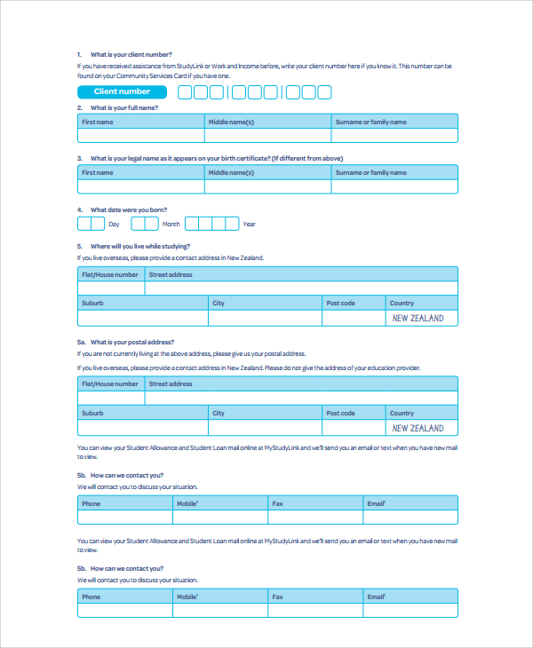 Sample Youth Allowance Form 6+ Free Documents Download in Word, Pdf
