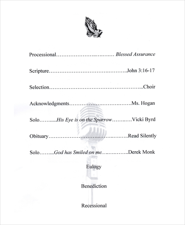 FREE 30+ Sample Funeral Program Examples in PDF MS Word PSD AI