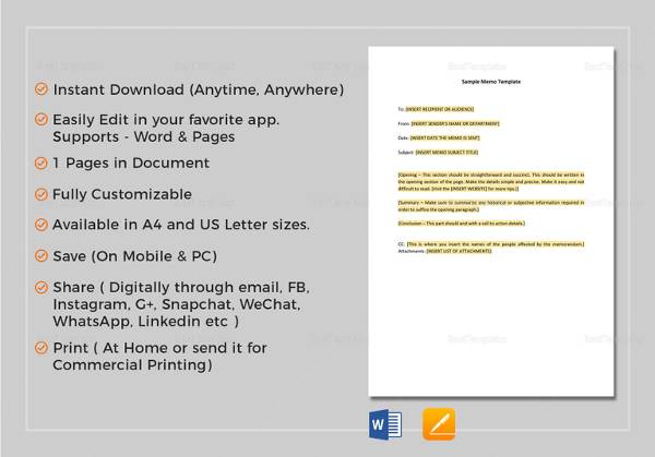 Free 26+ Sample Memos In Pdf | Ms Word