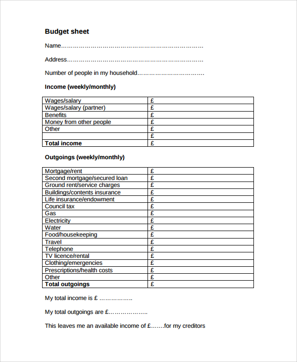FREE 33+ Budget Templates in MS Word PDF Excel