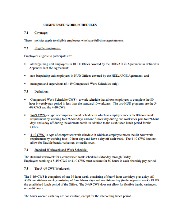 FREE 8+ Sample Weekly Work Schedule Templates in PDF MS Word