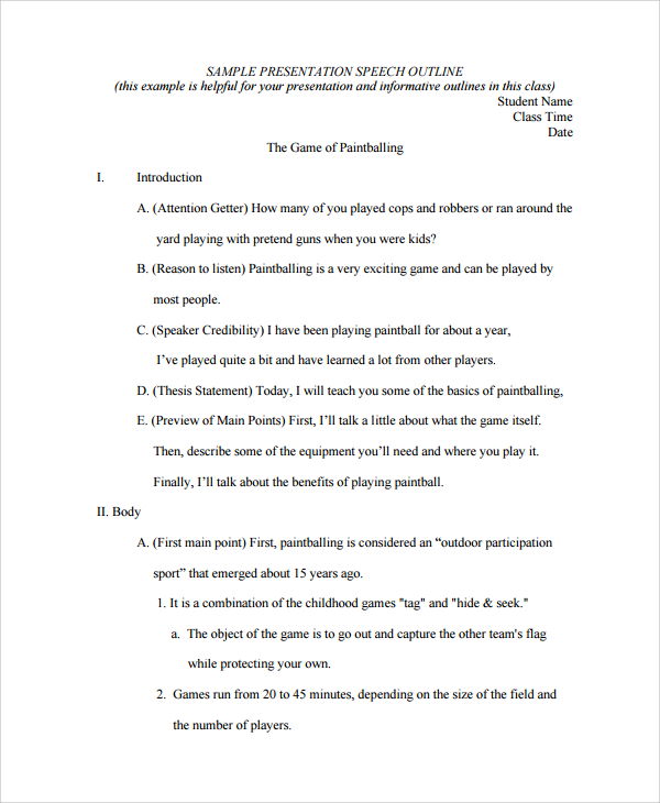 FREE 6+ Sample Presentation Outline Templates in PDF