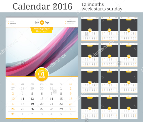 FREE 14+ Wall Calendar Templates in PSD EPS