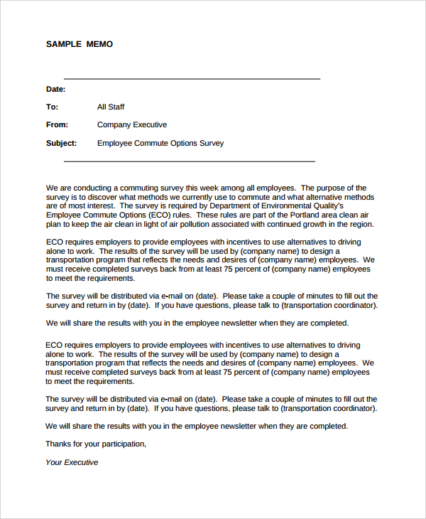 Sample Memo 20+ Documents in PDF, Word