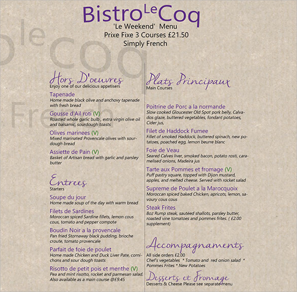 FREE 10+ French Menu Templates in AI PSD Docs Pages