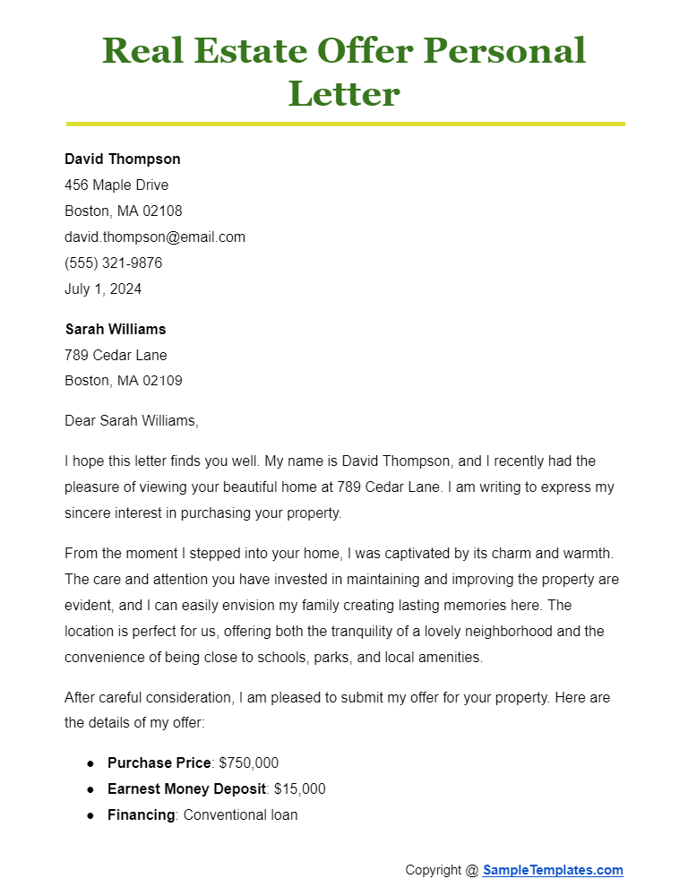 FREE 18+ Sample Real Estate Offer Letter Templates in PDF, Word