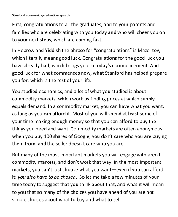 FREE 9+ Sample Graduation Speech in PDF MS Word