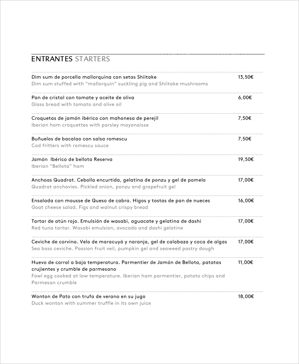 FREE 16+ Sample Restaurant Menus in Google Docs AI MS Word Pages