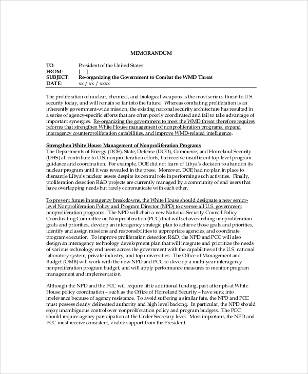 Sample Professional Memo 7+ Documents in PDF, Word