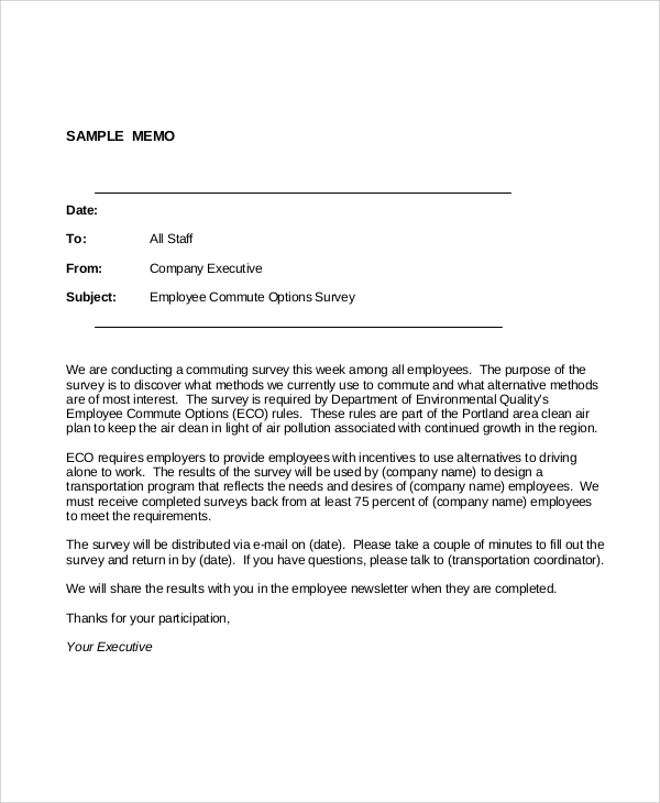 Sample Professional Memo 7+ Documents in PDF, Word