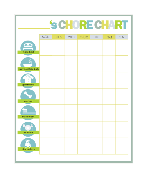 Free 16 Sample Chore Chart Templates In Google Docs Ms Word Pages Images