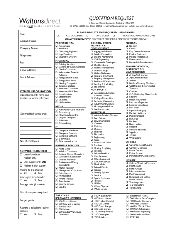 FREE 6+ Builders Quotation Samples in PDF MS Word