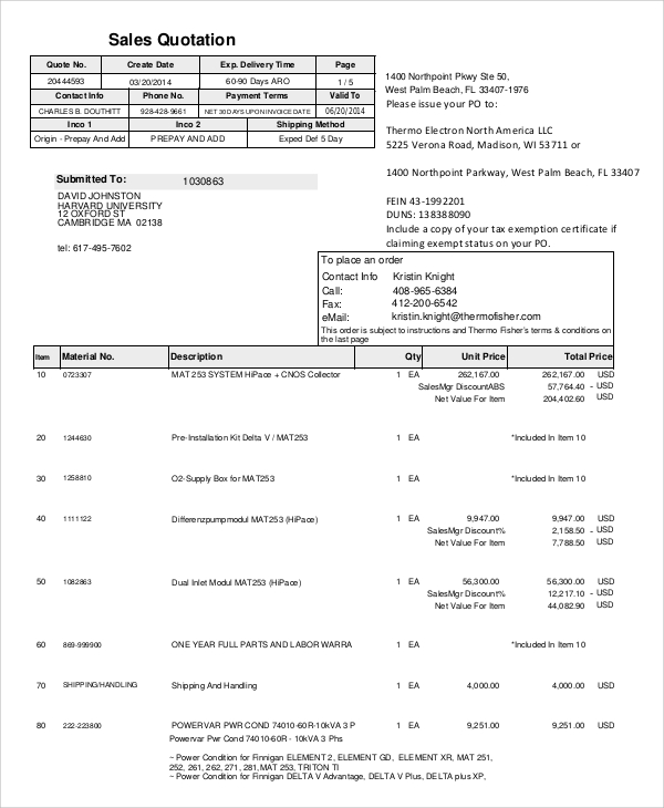 FREE 10+ Sales Quotation Samples in PDF MS Word