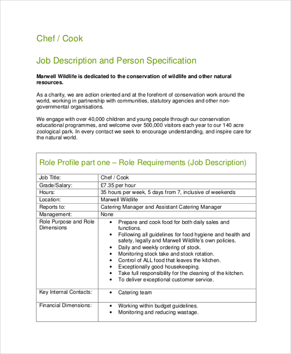 FREE 28+ Sample Job Descriptions in PDF MS Word