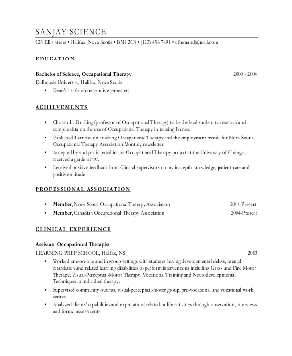 FREE 9+ Best Resume Examples in MS Word PDF Excel
