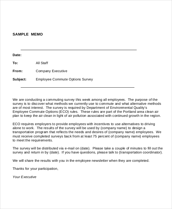 Sample Memo 21+ Examples in PDF