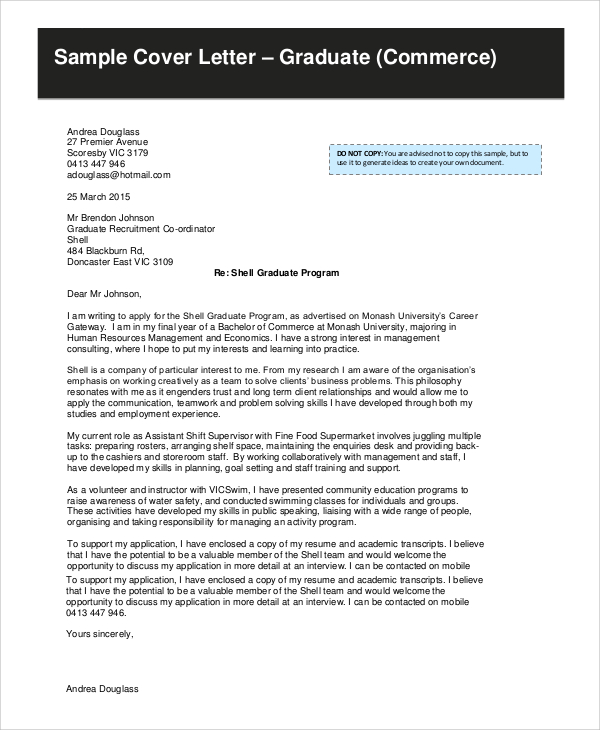 FREE 9+ Example Cover Letter Samples in PDF MS Word