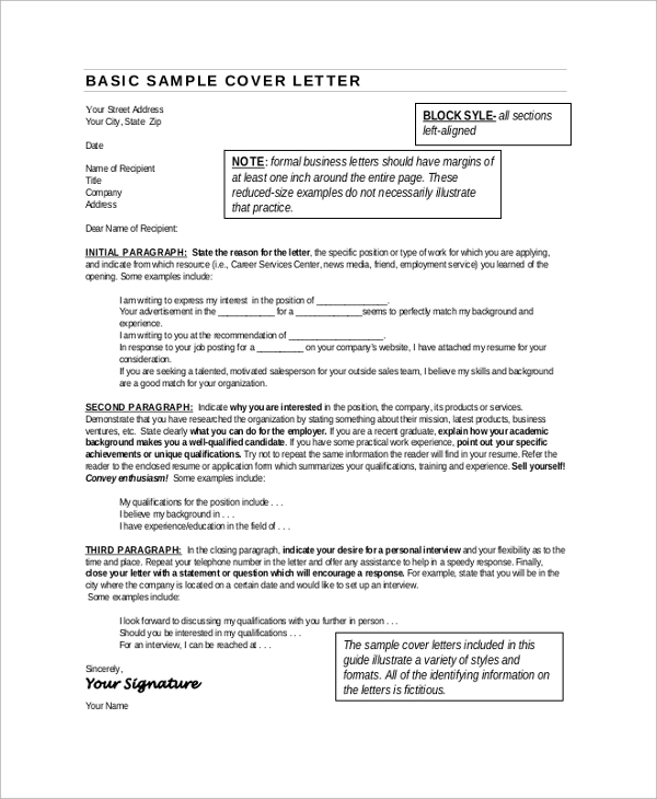 FREE 8+ Sample Cover Letter For Resume Templates in PDF MS Word