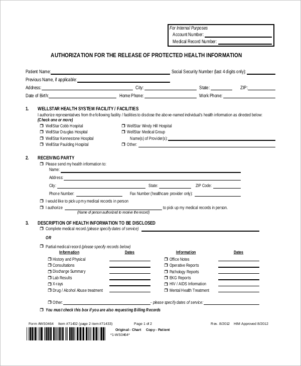 FREE 9+ Sample Medical Release Forms in PDF
