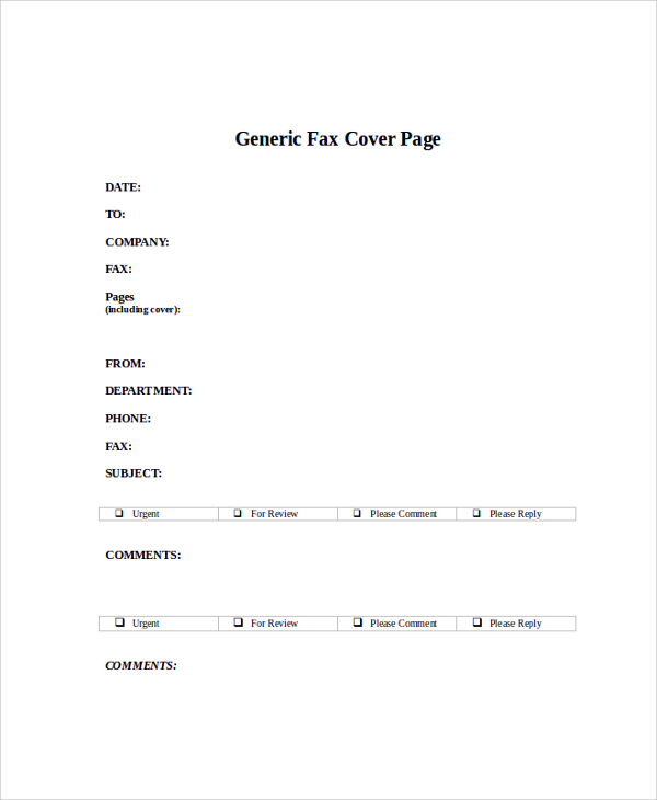 FREE 8+ Sample Fax Cover Page Templates in PDF MS Word