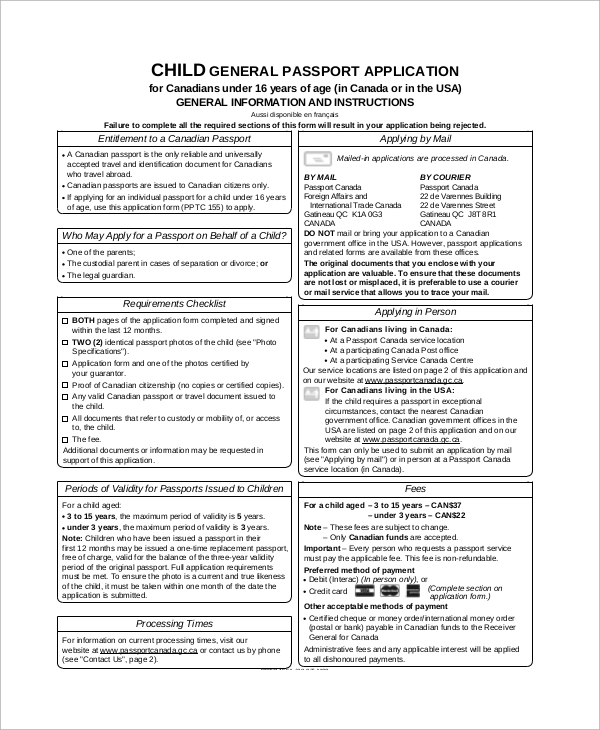 FREE 8+ Sample Passport Application Forms in PDF
