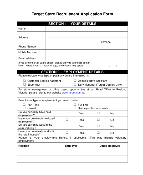 FREE 12+ Sample Job Application Templates in PDF