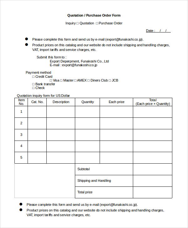FREE 10+ Sample Order Forms in PDF MS Word
