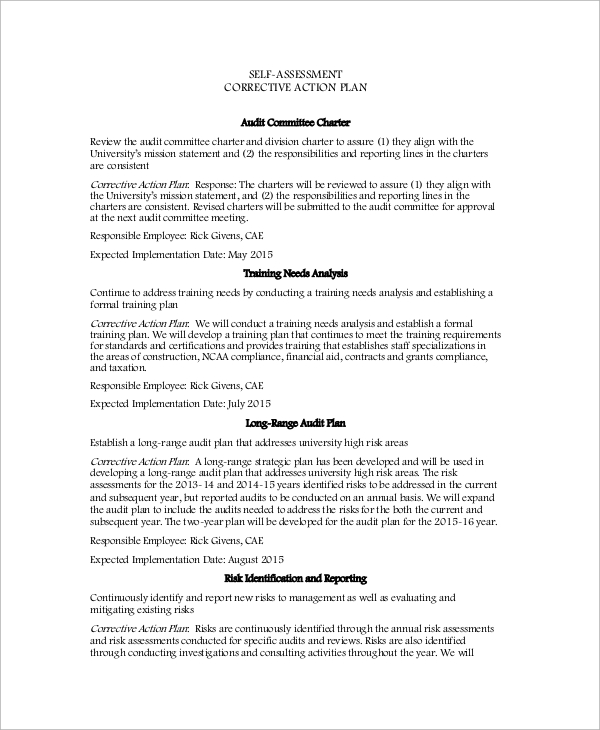 FREE 14+ Sample Corrective Action Plan Templates in MS Word PDF