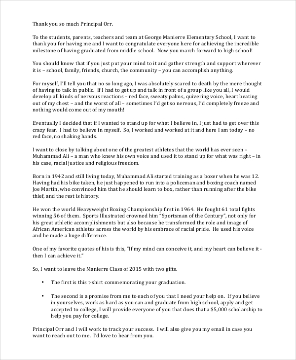 Sample Of Elementary Graduation Speech - APPLEESSAY