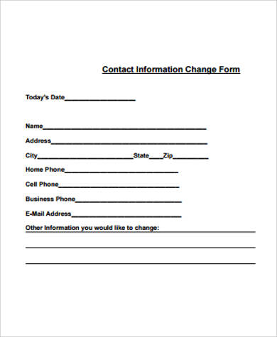 FREE 12+ Sample Contact Information Forms in MS Word | PDF