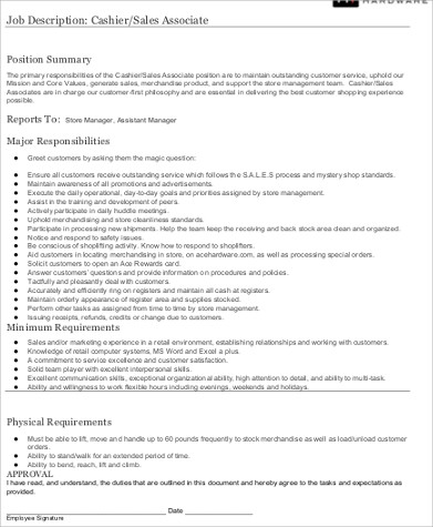 Store Associate Job Description Sample 7 Examples In Word Pdf