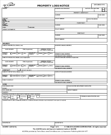 FREE 5+ Sample Acord Forms in MS Word | PDF