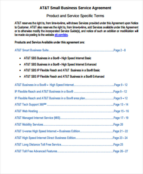 Additional Agreements AT&T