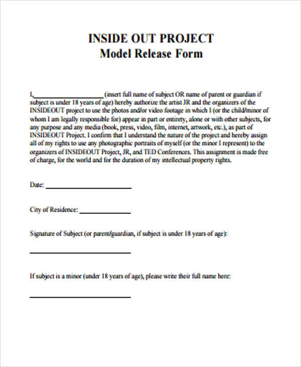 FREE 9+ Sample Model Release Forms in PDF
