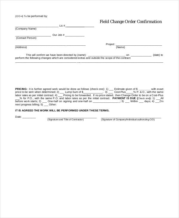 FREE 6+ Sample Order Confirmation Forms in MS Word PDF